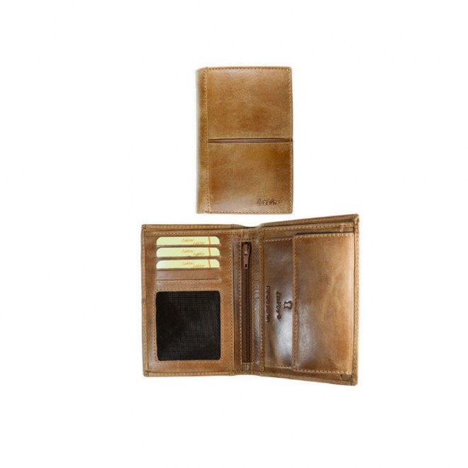 Πορτοφολι καφε με πολλες θεσεις για καρτες